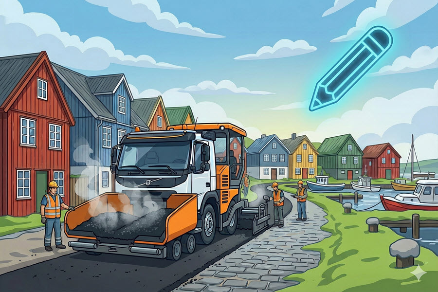 Asfaltsætlan - umsiting